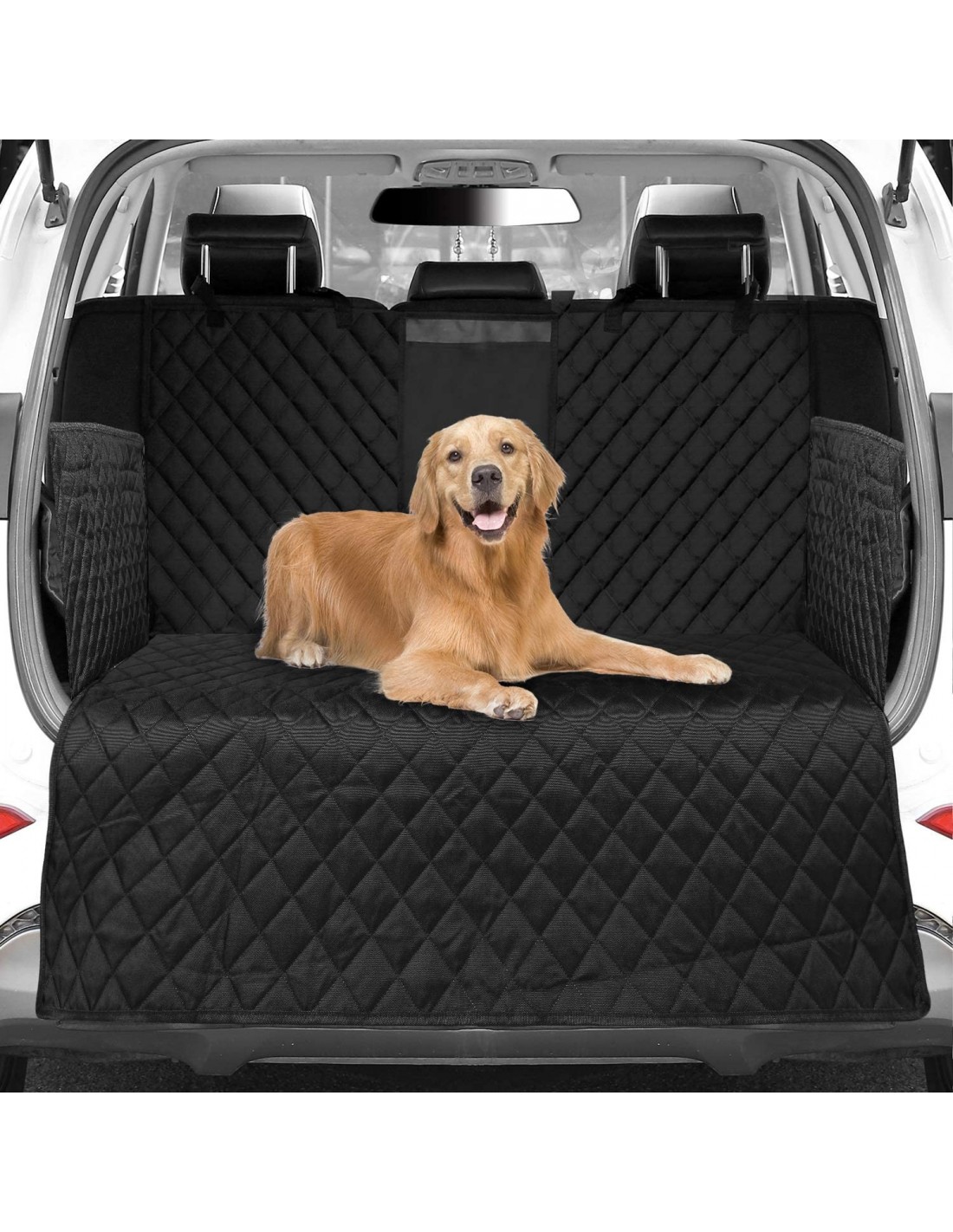  Protector de maletero de coche para perro, ajustable,  resistente a las manchas y a los arañazos, hamaca de viaje para perros, con  un bolsillo grande para coches, camiones y SUV, 52
