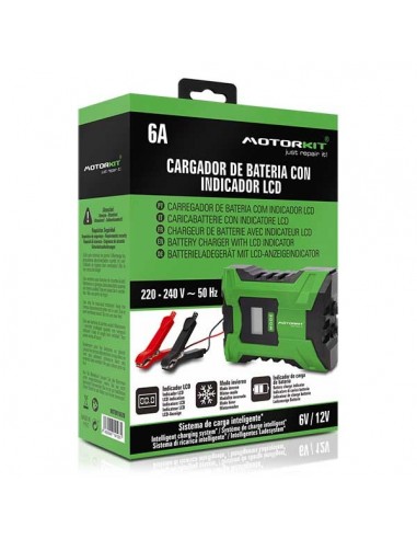 CARGADOR DE BATERÍA MOTORKIT 6.0 AMP 6V/12V 105W