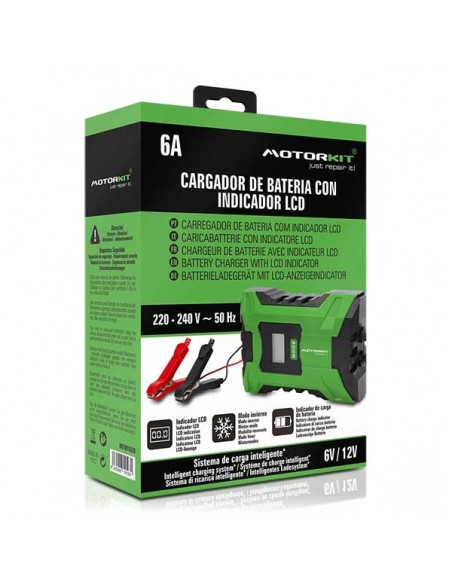 CARGADOR DE BATERÍA MOTORKIT 6.0 AMP 6V/12V 105W