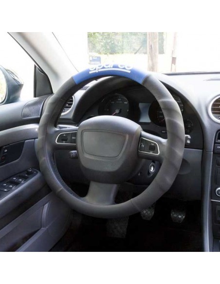 FUNDA VOLANTE + ALMOHADILLAS NEGRO Y AZUL SPARCO