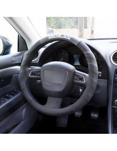 FUNDA VOLANTE + ALMOHADILLAS NEGRO Y GRIS SPARCO