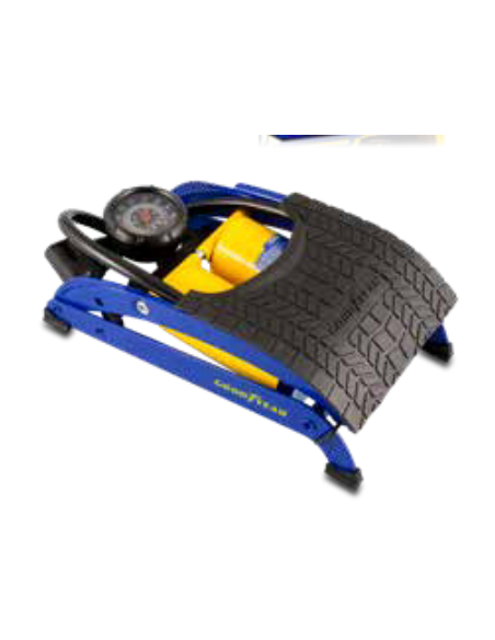 BOMBA PIE 2 CILINDROS CON MANÓMETRO GOOD YEAR