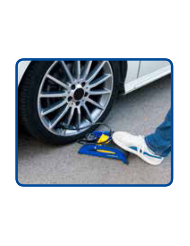 BOMBA PIE 2 CILINDROS CON MANÓMETRO GOOD YEAR