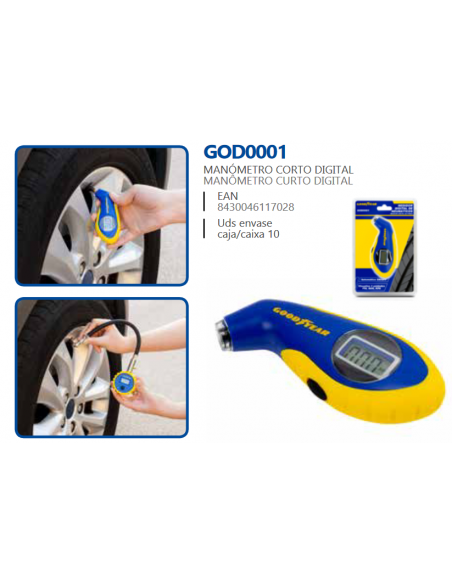 MANÓMETRO CORTO DIGITAL GOOD YEAR