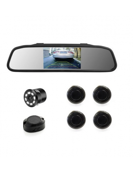 Espejo con pantalla + cámara parking + sensores