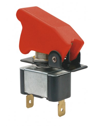 Interruptor Tipo Aviación ROJO con Led Azul