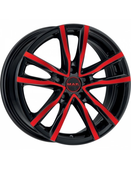 LLANTA SENCO MAK MILANO BLACK & RED 16X 6,5