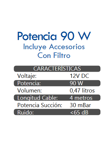 ASPIRADOR GOODYEAR 12V / 90W