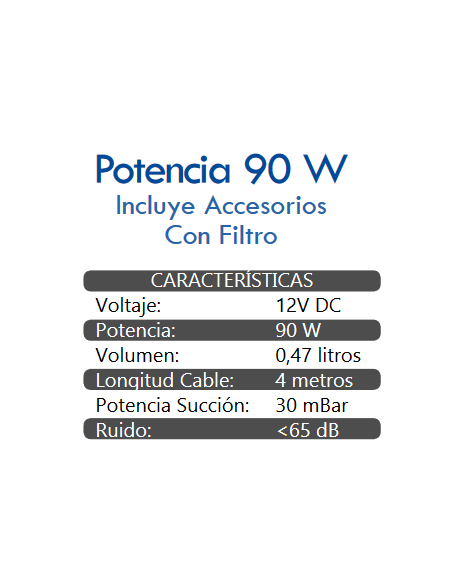 ASPIRADOR GOODYEAR 12V / 90W