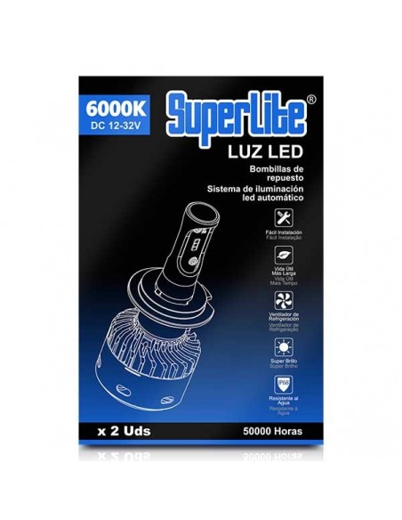 KIT BOMBILLAS LED H1 SUPERLITE 6000K 25W
