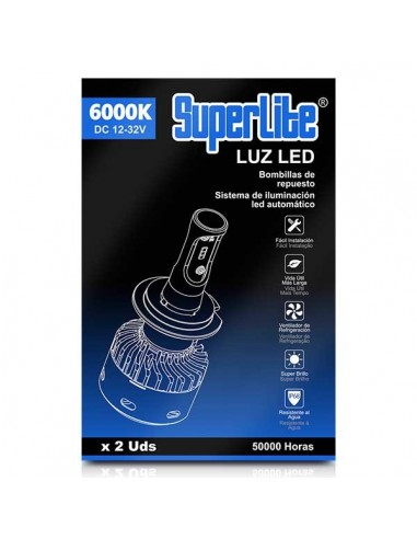 KIT BOMBILLAS LED H4 SUPERLITE 6000K 35W